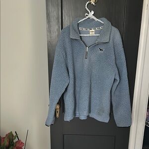 PINK Victoria's Secret Blue Teddy Jacket